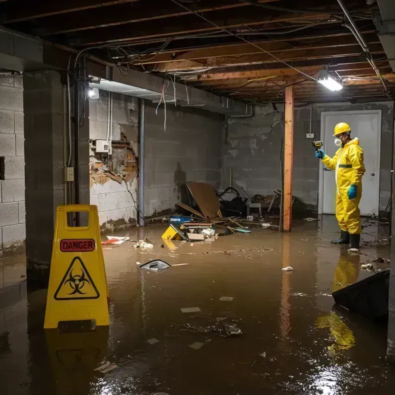 Flooded Basement Electrical Hazard in Eureka, MO Property